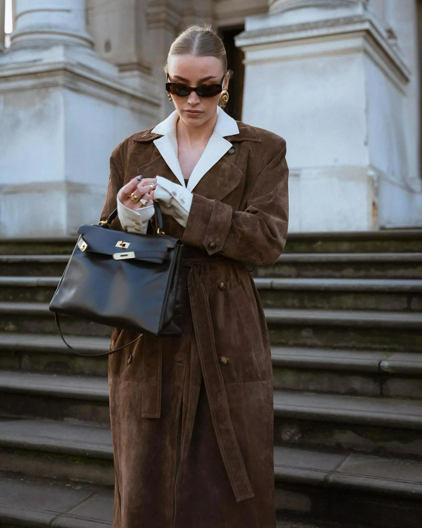 NOVATA HAVEN Trench-coat suède