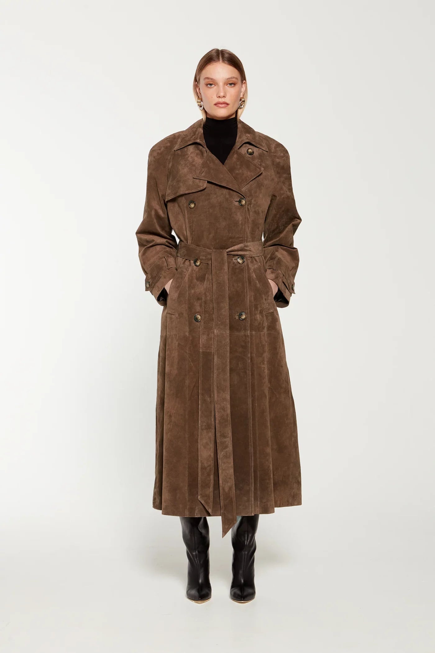 NOVATA HAVEN Trench-coat suède