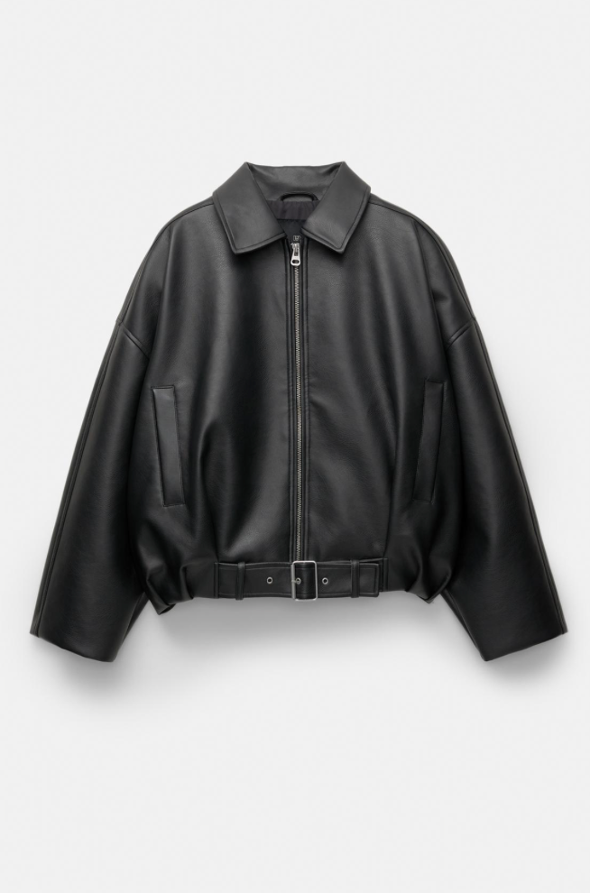 NOVATA ARIA Veste Cuir Style Oversize