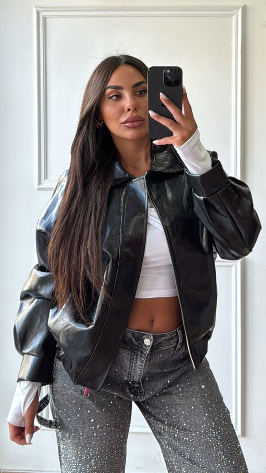 NOVATA SARYNA Bomber cuir
