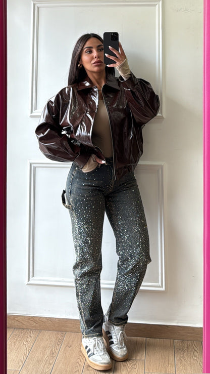 NOVATA SARYNA Bomber cuir