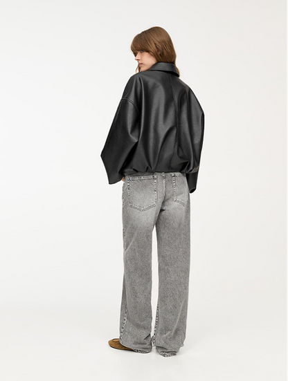 NOVATA  ARIA  Veste Cuir Style Oversize