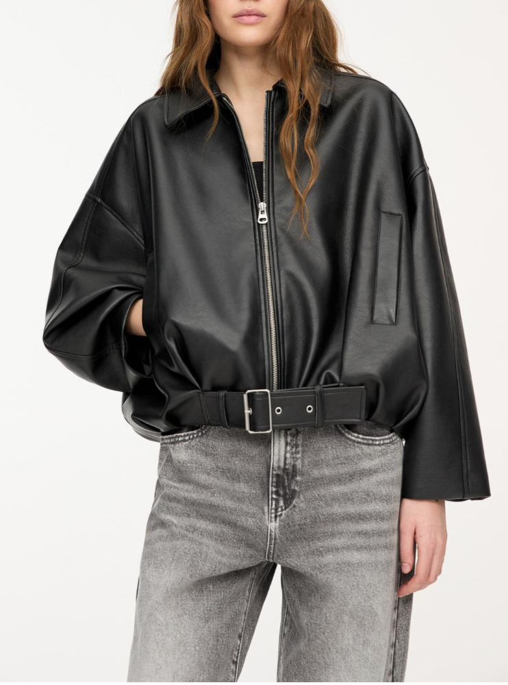 NOVATA  ARIA  Veste Cuir Style Oversize