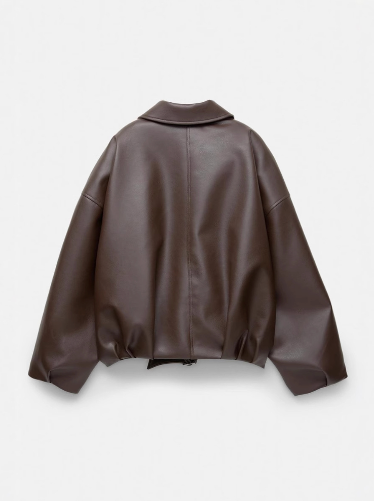 NOVATA  ARIA  Veste Cuir Style Oversize