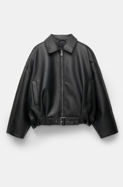 NOVATA  ARIA  Veste Cuir Style Oversize