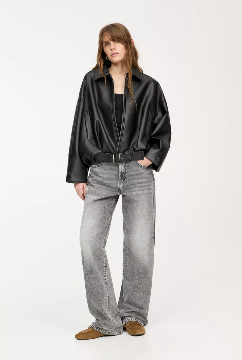 NOVATA  ARIA  Veste Cuir Style Oversize