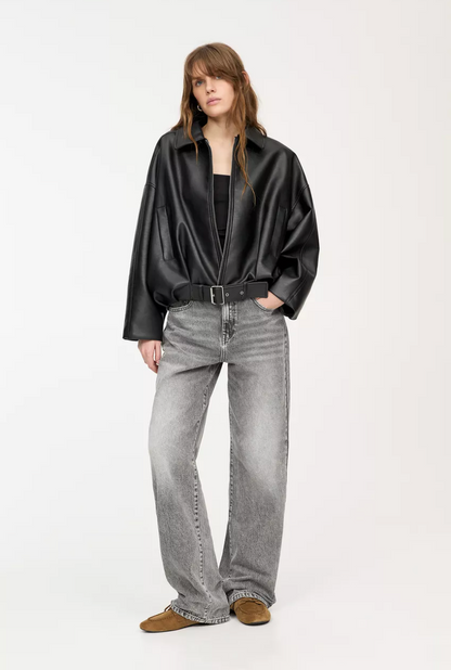 NOVATA  ARIA  Veste Cuir Style Oversize