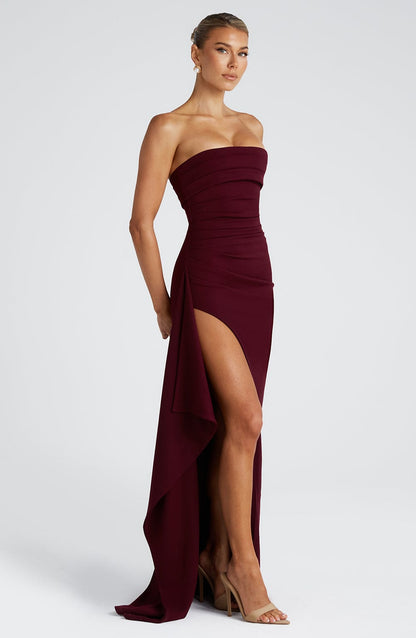NOVATA | RUBIS | Robe longue fendue